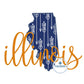 Illinois Applique Embroidery Design with ZigZag State and Satin Stitch Script Overlap Five Sizes 5x7,8x8, 6x10, 7x12, and 8x12 Hoop