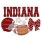 Indiana Football Helmet, Football, and Bow Print PNG Hand Drawn Digital File