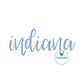 Indiana Embroidered Script Satin Stitch Full Chest Design 8x12 Hoop