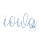 Iowa Embroidery Script Design IA 8x12 hoop Satin Stitch Full Chest