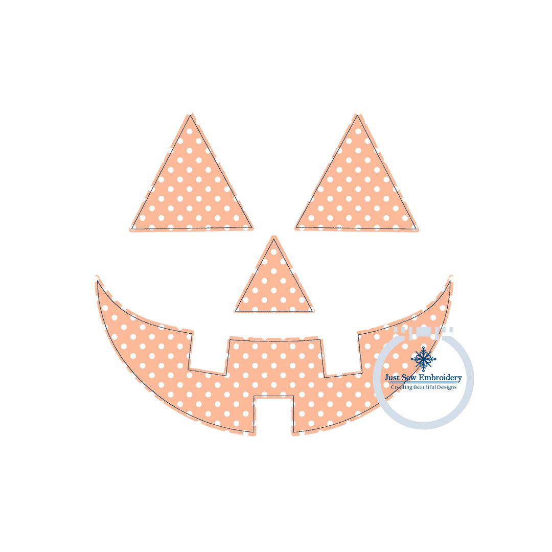 Jack O Lantern Raggy Applique Machine Embroidery Design Seven Sizes 4x4, 5x7, 6x10, 8x8, 9x9, 7x12, and 8x12 Hoop Fall