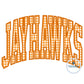 JAYHAWKS Arched Applique Embroidery Design Machine Embroidery Satin Edge Three Sizes 6x10, 7x12 and 8x12 Hoop