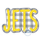 JETS Double Zigzag Applique Embroidery Machine Design Five Sizes 5x7, 8x8, 6x10, 7x12, and 8x12 Hoop