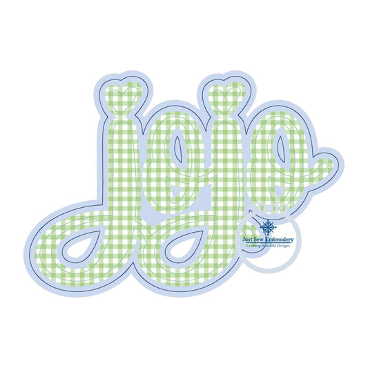 JOJO Double Raggy Applique Embroidery Design Grandma Grandmother Mother's Day Gift Five Sizes 5x7, 6x10, 8x8, 7x12, and 8x12 Hoop