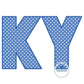 KY Bold Block Applique Embroidery Kentucky Design ZigZag Stitch One Size 8x12 Hoop