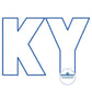 KY Bold Block Applique Embroidery Kentucky Design ZigZag Stitch One Size 8x12 Hoop