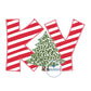 KY Christmas Tree Applique Embroidery Kentucky Machine Embroidery Zigzag Edge Sizes 5x7, 8x8, 6x10, 7x12, and 8x12 Hoop