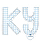 KY Double Line Stitch Raggy Applique Embroidery Design in Three Sizes: 5x7 Hoop, 6x10 Hoop, and 8x12 Hoop