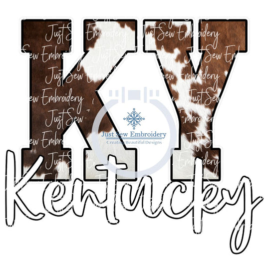 KY Kentucky Cowhide Print PNG Sublimation Digital File Script