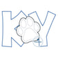 KY Paw Print Applique Embroidery Zigzag Edge Stitch Kentucky Five Sizes 5x7, 8x8, 6x10, 7x12, and 8x12 Hoop