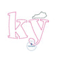 KY State Zigzag Applique Embroidery Kentucky Design Seven Sizes 5x7, 6x6, 8x8, 6x10, 7x12 8x12, and 9x9 Hoop