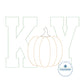 KY Pumpkin Applique Embroidery Raggy Edge Stitch Kentucky Five Sizes 5x7, 8x8, 6x10, 7x12, and 8x12 Hoop