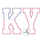 KY American Flag Kentucky Applique Embroidery Design Machine Embroidery ZigZag Stitch July 4 4th of July Independence Five Sizes