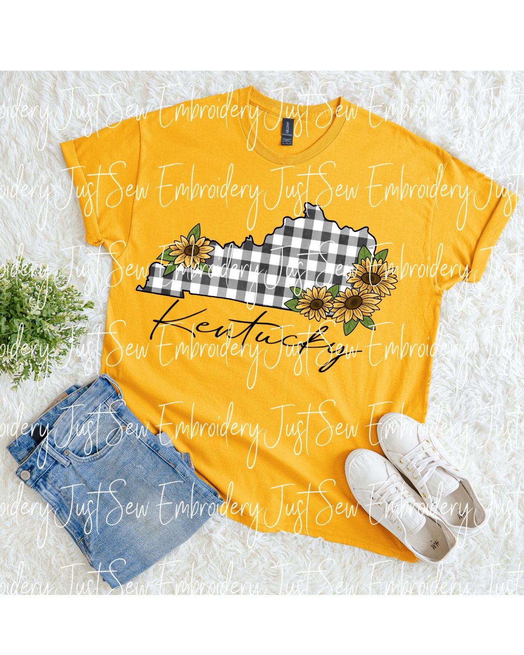 Cute Kentucky State Sunflower Print PNG Hand Drawn Digital File