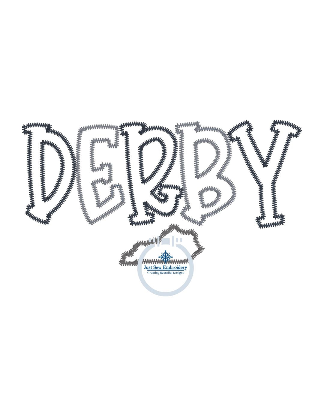 KY Kentucky DERBY Applique Embroidery Zigzag Stitch Two Sizes 6x10 and 8x12 Hoop