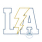 LA Lightning Bolt Applique Embroidery Design ZigZag Stitch Louisiana Six Sizes 4x4, 5x7, 8x8, 6x10, 7x12, and 8x12 Hoop