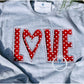 LOVE Heart Reverse Applique Embroidery Design Bean Stitch Five Sizes 5x7, 8x8, 9x9, 6x10, and 7x12