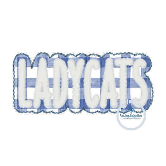 LADYCATS Kentucky Two Layer Applique Embroidery Design Machine Embroidery Two Color ZigZag Edge 8x12 Hoop