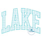LAKE Arched Applique Embroidery Design ZigZag Stitch Six Sizes 5x7, 8x8, 6x10, 9x9, 7x12, and 8x12 Hoop
