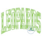 Leopards Arched Satin Applique Embroidery Satin Stitch Edge Three Sizes 6x10, 7x12, and 8x12 Hoop