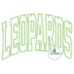 Leopards Arched Satin Applique Embroidery Satin Stitch Edge Three Sizes 6x10, 7x12, and 8x12 Hoop