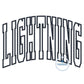 LIGHTNING Arched Satin Applique Embroidery Design Five Sizes 8x8, 9x9, 6x10, 7x12, and 8x12 Hoop