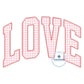 LOVE Arched Applique Embroidery Design Diamond Edge Stitch Valentine's Day Gift Six Sizes 5x7, 8x8, 9x9, 6x10, 7x12, 8x12 Hoop