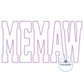 Memaw Diamond Applique Embroidery Design Grandma Mother's Day Gift Four Sizes 5x7, 8x8, 6x10, and 7x12 Hoop