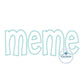 Meme Applique Embroidery Design ZigZag Edge Stitch Grandma Mother's Day Gift 8x12 Hoop