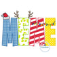 MEME Christmas Applique Embroidery Design Zigzag Applique Five Sizes 5x7, 8x8, 6x10, 7x12, and 8x12 Hoop