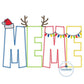 MEME Christmas Applique Embroidery Design Zigzag Applique Five Sizes 5x7, 8x8, 6x10, 7x12, and 8x12 Hoop