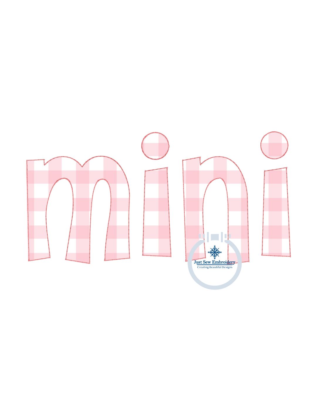 Mini Applique Embroidery Design Raggy Edge Stitch Grandma Mother's Day Gift Three Sizes 5x7, 6x10, and  8x12 Hoop