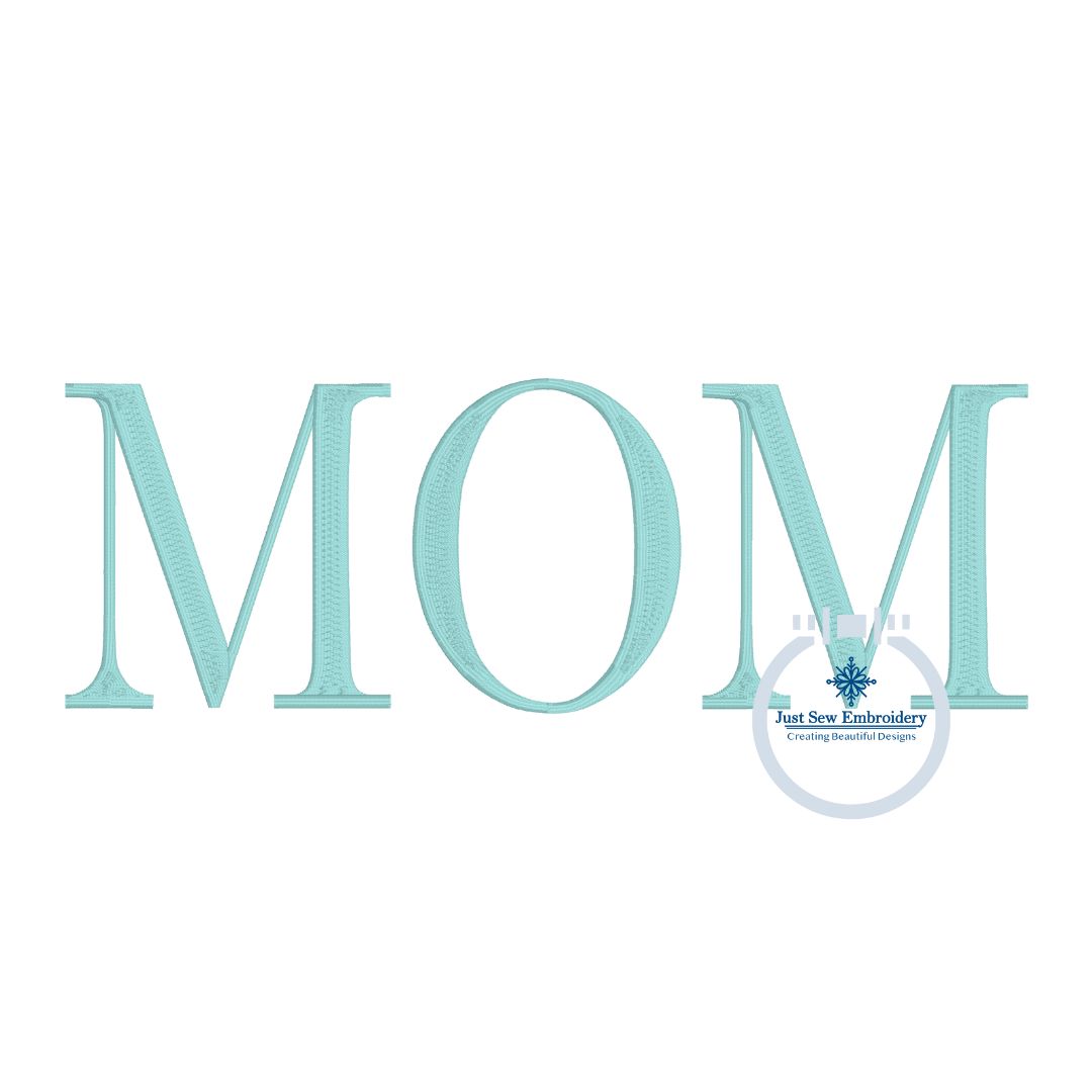 MOM Tall Embroidery Design Mother's Day Gift Four Sizes and Seven Est Years 5x7, 8x8, 6x10, and 7x12 Hoop 2020-2026