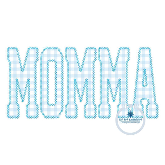 Momma Academic Diamond Applique Embroidery Design Diamond Stitch Four Sizes 5x7, 8x8, 6x10, and 7x12 Hoop