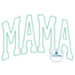 MAMA Arched Diamond Stitch Applique Embroidery Design Academic Font Six Sizes 5x7, 8x8, 9x9, 6x10, 7x12 and 8x12 Hoop