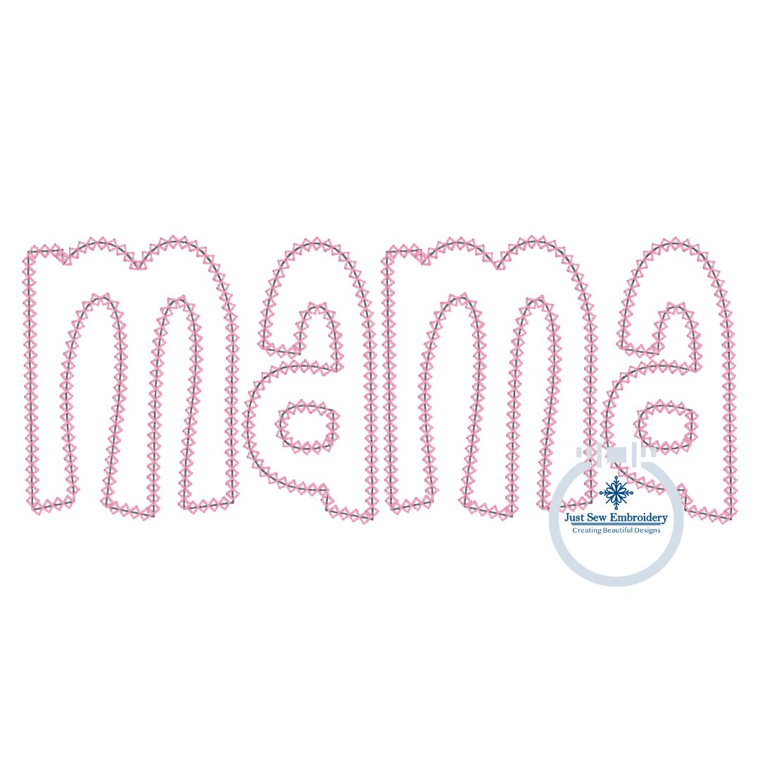 Mama Applique Embroidery Design Diamond Edge Three sizes Mother's Day Gift 5x7 6x10 8x12 Hoop