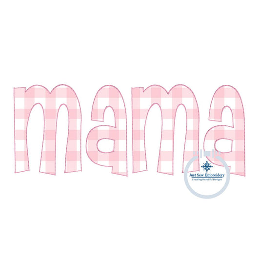 Mama Applique Embroidery Design Raggy Bean Finishing Edge Grandma Mother's Day Gift Three sizes 5x7, 6x10, and 8x12 Hoop