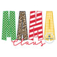 MAMA Claus Christmas Applique Embroidery Design Zigzag Applique Five Sizes 5x7, 8x8, 6x10, 7x12, and 8x12 Hoop