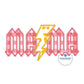 Rocker Mama Applique Embroidery Design Zigzag Stitch Edge Lightning Bolt Hat Size