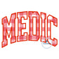 Medic Arched Satin Applique Embroidery Design Five Sizes 5x7, 8x8, 6x10, 7x12, and 8x12 Hoop