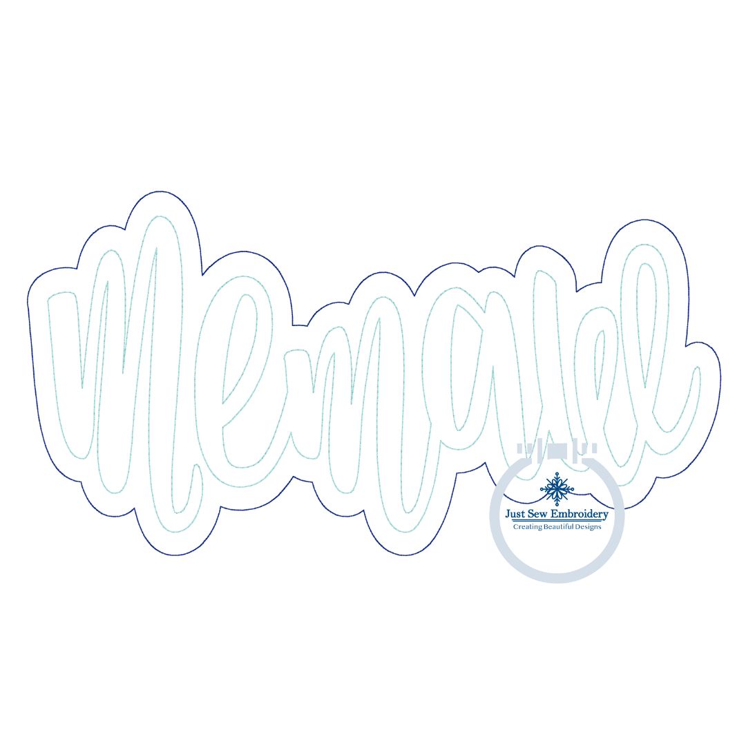 Memaw Double Raggy Applique Embroidery Script Design Grandma Mother's Day Gift Four Sizes 5x7, 8x8, 6x10, and 7x12 Hoop