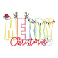 Merry Christmas Zigzag Applique Embroidery Machine Design Five Sizes 5x7, 8x8, 6x10, 7x12, and 8x12 Hoop