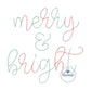 Merry & Bright Chenille Yarn Embroidery Machine Design Script 10 Sizes 8x8, 9x9, 10x10, 11x11, 12x12, 13x13, 14x14, 15x15, 16x16, and 17x17