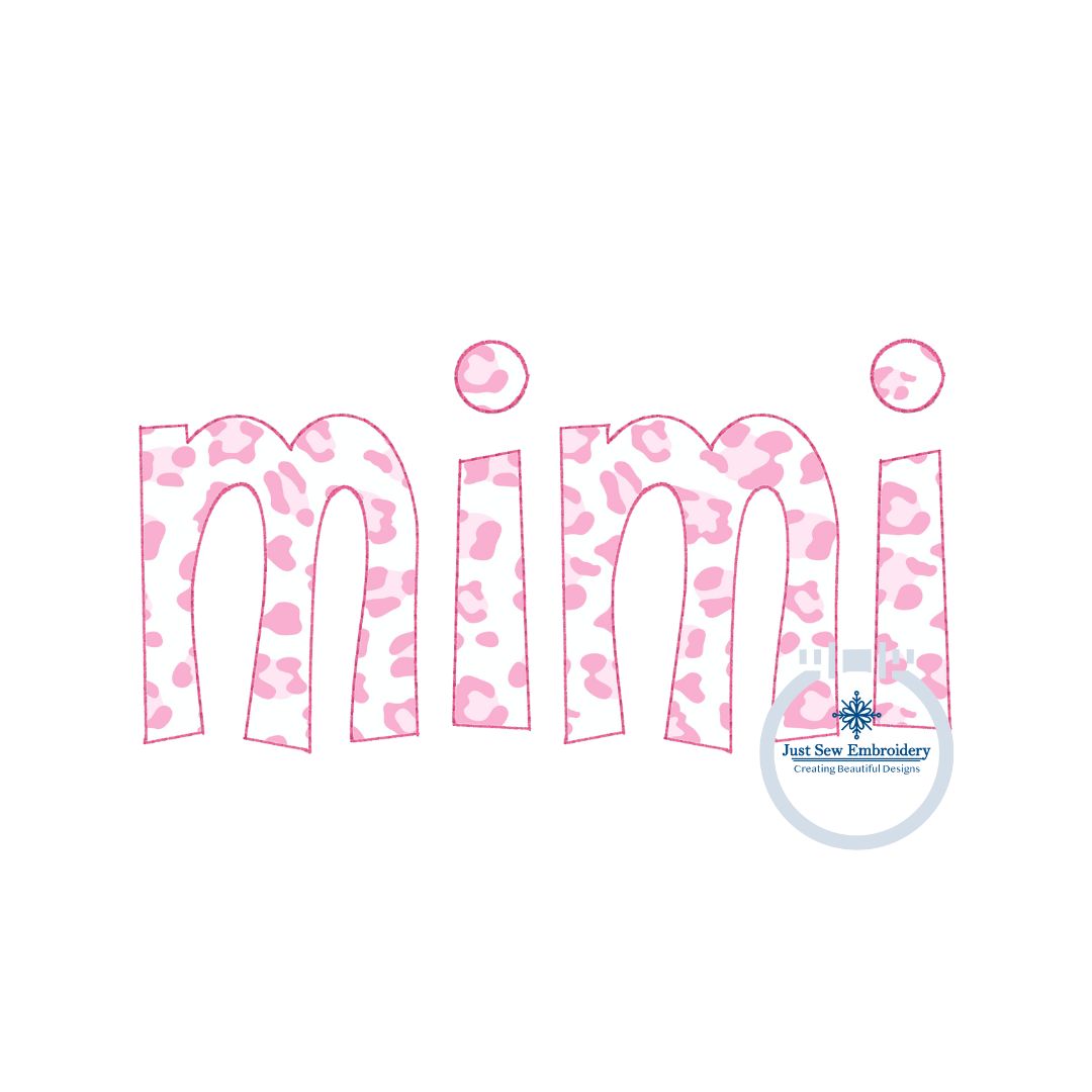 Mimi Applique Embroidery Design Raggy Bean Edge Stitch Grandma Mother's Day Gift Two Sizes to fit 5x7 and 8x12