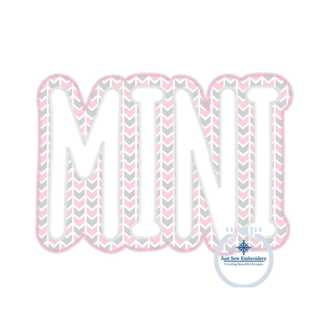 MINI Applique Embroidery Design Zigzag Two Layer Mother Daughter Four Sizes 5x7, 6x10, 8x8, and 8x12 Hoop