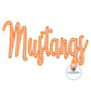 MUSTANGS Script Applique Embroidery ZigZag Edge Three Sizes 9x9, 6x10, and 8x12 Hoop