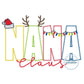 NANA Claus Christmas Applique Embroidery Design Zigzag Applique Five Sizes 5x7, 8x8, 6x10, 7x12, and 8x12 Hoop