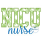 NICU Block Satin  Edge Applique Nurse Script Embroidery Nursing Nurses Design Five Sizes 5x7, 6x10, 8x8, 7x12, and 8x12 Hoop