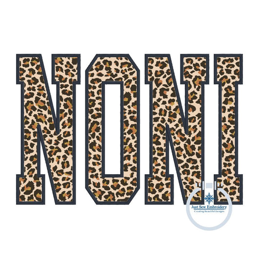 NONI Varsity Satin Applique Embroidery Design Mother's Day Five Sizes 5x7, 8x8, 6x10, 7x12, 8x12 Hoop