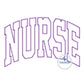 NURSE Arched ZigZag Applique Embroidery Nursing Nurses Design Five Sizes 5x7, 8x8, 6x10, 7x12, and 8x12 Hoop